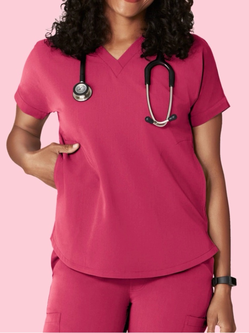 Mandala Scrubs Deep Magenta Scrub Set